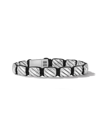 David Yurman Gents Sculpted Cable Woven Tile Bracelet in Sterling Silver Pour