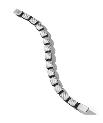 David Yurman Gents Sculpted Cable Woven Tile Bracelet in Sterling Silver Pour