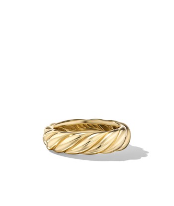 David Yurman Sculpted Cable Band Ring in 18K Yellow Gold, 6MM les muscles