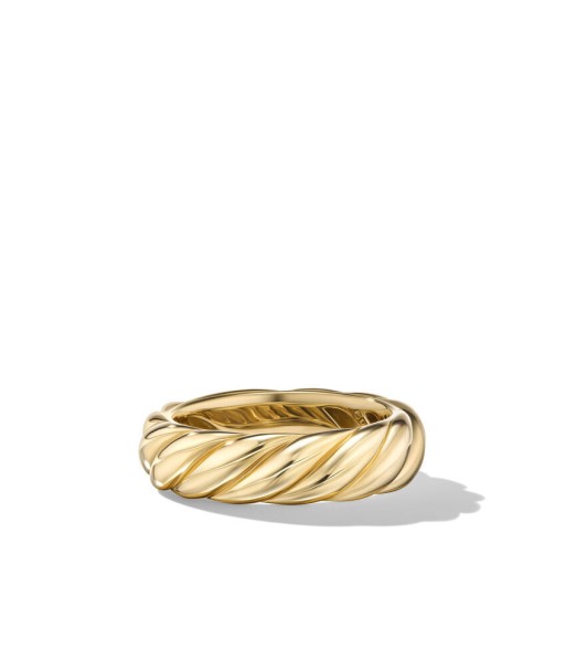 David Yurman Sculpted Cable Band Ring in 18K Yellow Gold, 6MM les muscles