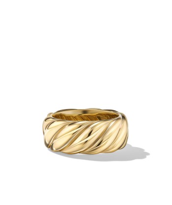 David Yurman Sculpted Cable Band Ring in 18K Yellow Gold, 9MM Amélioration de cerveau avec