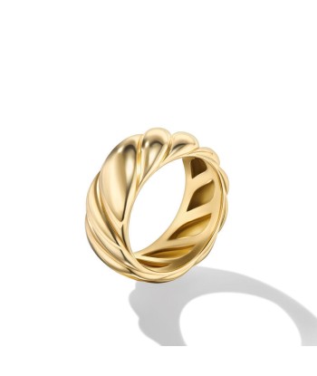 David Yurman Sculpted Cable Band Ring in 18K Yellow Gold, 9MM Amélioration de cerveau avec