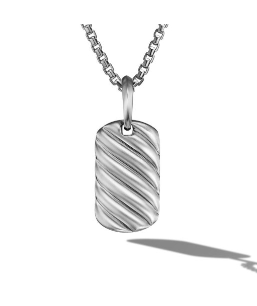 David Yurman Gents Sculpted Cable Tag in Sterling Silver prix