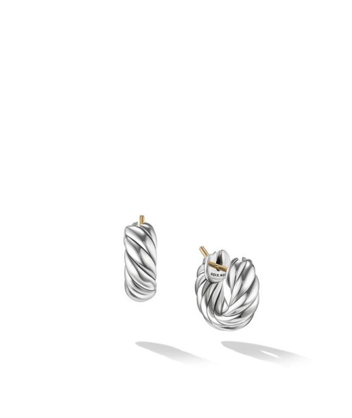 David Yurman Sculpted Cable Hoop Earrings in Sterling Silver, 5.4MM 2023