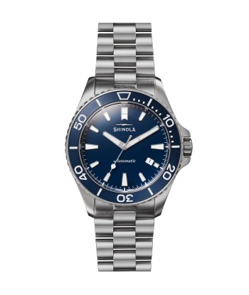 Shinola The Lake Michigan Monster Automatic Blue Watch 43mm Steel Bracelet hantent personnes