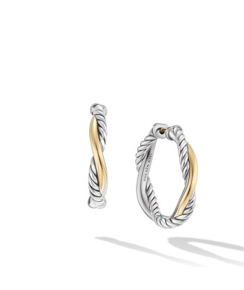 David Yurman Petite Infinity Hoop Earrings in Sterling Silver with 14K Yellow Gold, 1 Inch livraison et retour toujours gratuits