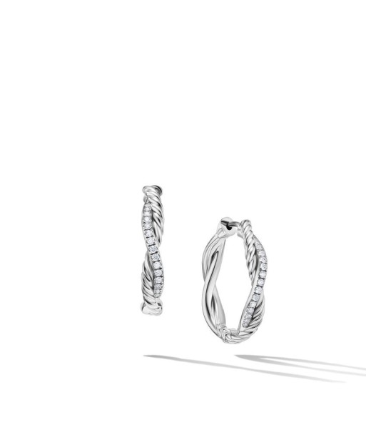 David Yurman Petite Infinity Hoop Earrings in Sterling Silver with Pave Diamonds Le MVP de beaucoup