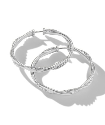 David Yurman Petite Infinity Hoop Earrings in Sterling Silver with Pave Diamonds, 4MM En savoir plus