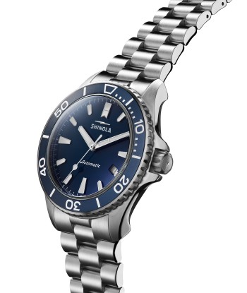 Shinola The Lake Michigan Monster Automatic Blue Watch 43mm Steel Bracelet hantent personnes