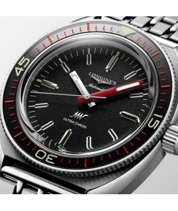 Longines Ultra-Chron Black Red Steel Watch L28364526 Jusqu'à 80% De Réduction