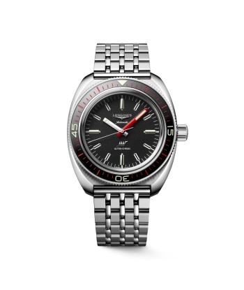 Longines Ultra-Chron Black Red Steel Watch L28364526 Jusqu'à 80% De Réduction