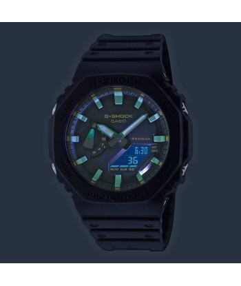 Casio G-Shock Black Carbon CasiOak Black & Rust Color Watch GA2100RC-1A est présent 