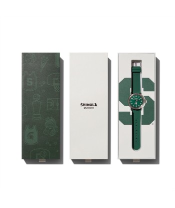 Shinola 43MM Detrola Spartan Green Watch S0120183163 Michigan State de la marque