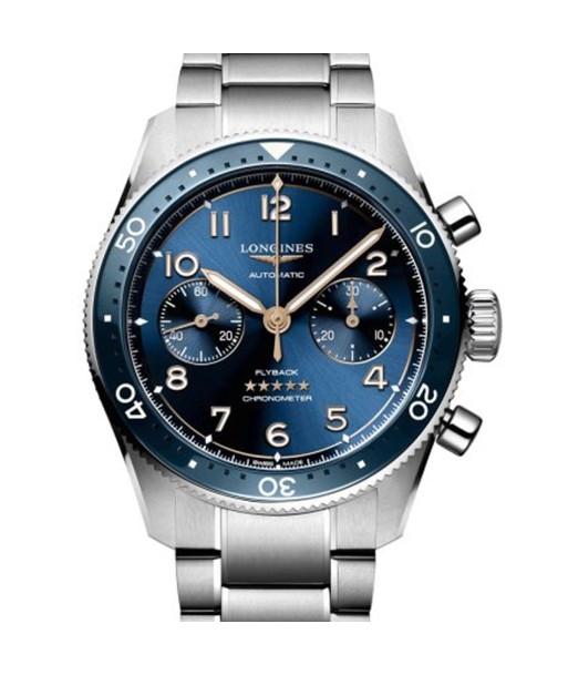 Longines Spirit Flyback 42MM Blue Dial Chronograph Bronze PVD Accents Watch L38214936 meilleur choix