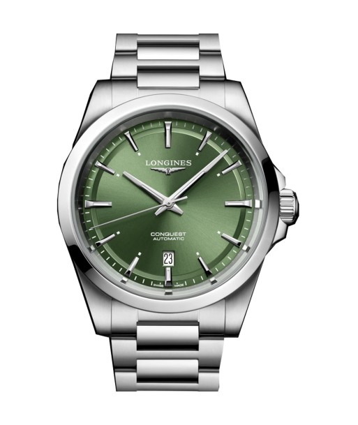 Longines Conquest 41MM Sunray Green Dial Automatic Stainless Steel Watch L38304026 du meilleur 