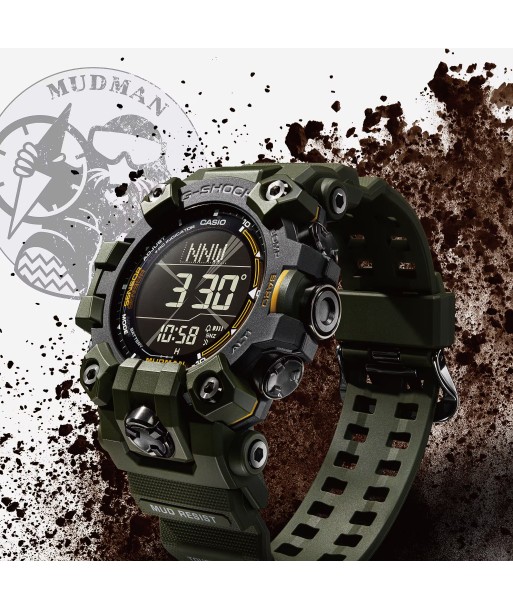 CASIO G-Shock GW9500-3 Mudman Triple Sensor Solar Green Watch en stock