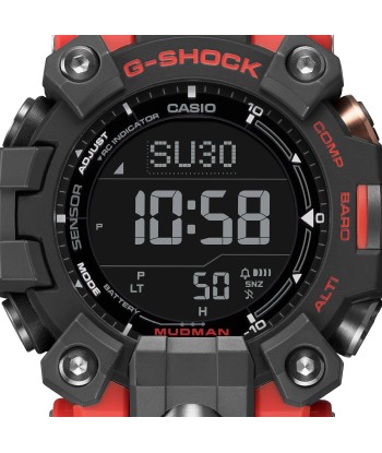 CASIO G-Shock GW9500-1A4 Mudman Triple Sensor Solar Red Orange Watch pas chere