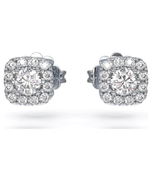 Swarovski Diamond Essentials Cushion Halo Stud Silver Earrings livraison et retour toujours gratuits