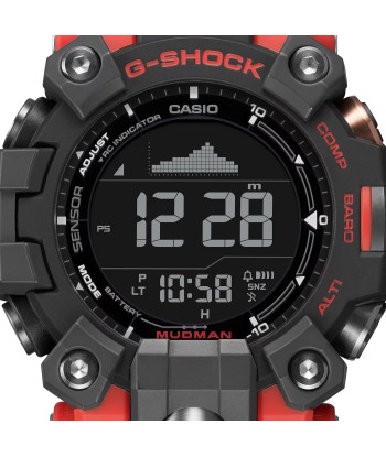 CASIO G-Shock GW9500-1A4 Mudman Triple Sensor Solar Red Orange Watch pas chere