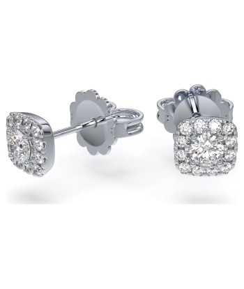 Swarovski Diamond Essentials Cushion Halo Stud Silver Earrings livraison et retour toujours gratuits