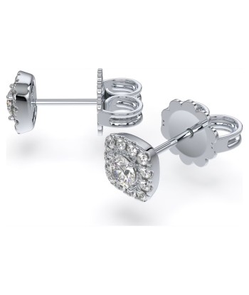 Swarovski Diamond Essentials Cushion Halo Stud Silver Earrings livraison et retour toujours gratuits