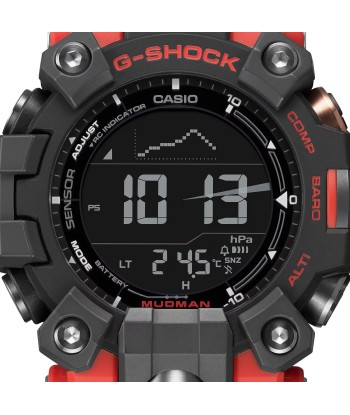 CASIO G-Shock GW9500-1A4 Mudman Triple Sensor Solar Red Orange Watch pas chere