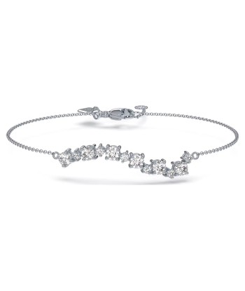 Swarovski Diamond Intimate Bracelet with beaded Chain 14K White Gold Faites des économies