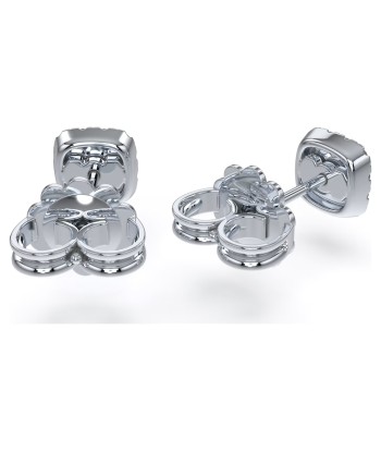 Swarovski Diamond Essentials Cushion Halo Stud Silver Earrings livraison et retour toujours gratuits