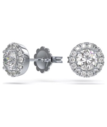 Swarovski Diamond Signature Round Halo Stud 14K White Gold Earrings livraison et retour toujours gratuits