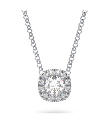 Swarovski Diamond Essentials Cushion Halo Pendant Necklace Sterling Silver Economisez 