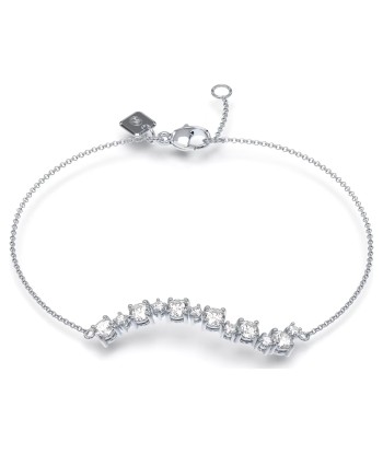 Swarovski Diamond Intimate Bracelet with beaded Chain 14K White Gold Faites des économies