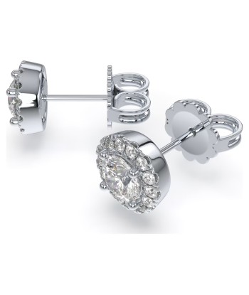 Swarovski Diamond Signature Round Halo Stud 14K White Gold Earrings livraison et retour toujours gratuits