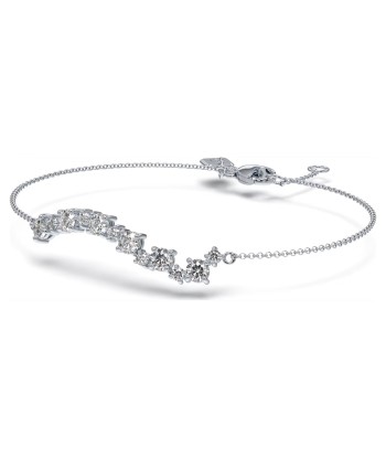 Swarovski Diamond Intimate Bracelet with beaded Chain 14K White Gold Faites des économies