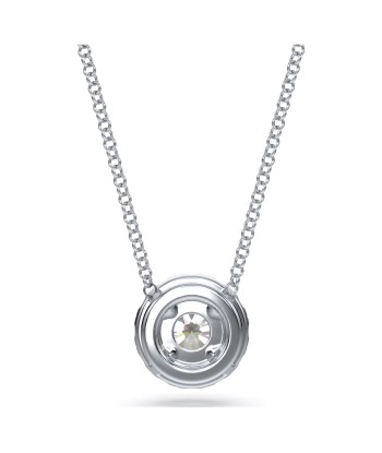 Swarovski Diamond Signature Round Halo Pendant Necklace 14K White Gold offre 