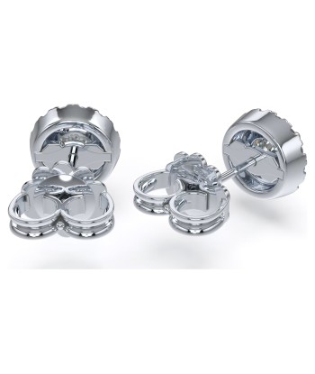 Swarovski Diamond Signature Round Halo Stud 14K White Gold Earrings livraison et retour toujours gratuits