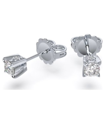 Swarovski Diamond Round Stud 14K White Gold Earrings .25ctw en stock