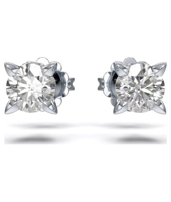 Swarovski Diamond Round Stud 14K White Gold Earrings .75ctw en ligne des produits 