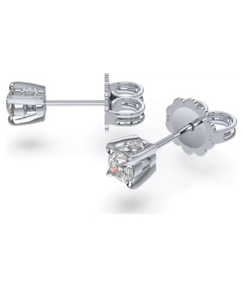 Swarovski Diamond Round Stud 14K White Gold Earrings .25ctw en stock