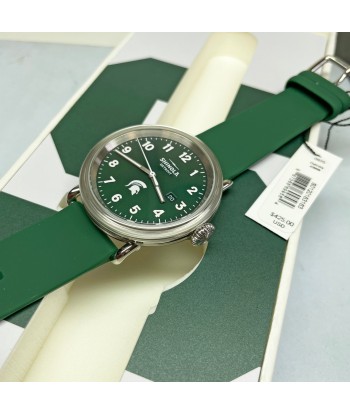 Shinola 43MM Detrola Spartan Green Watch S0120183163 Michigan State de la marque