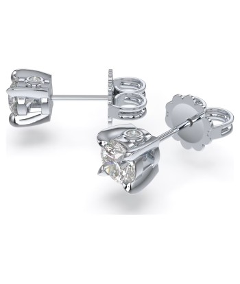 Swarovski Diamond Round Stud 14K White Gold Earrings .75ctw en ligne des produits 