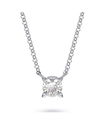 Swarovski Diamond Eternity Round Solitaire Pendant Necklace 14K White Gold Les êtres humains sont 