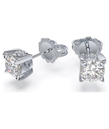 Swarovski Diamond Round Stud 14K White Gold Earrings 1.00ctw Le MVP de beaucoup