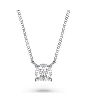 Swarovski Diamond Eternity Round Solitaire Pendant Necklace 14K White Gold .50cts en stock