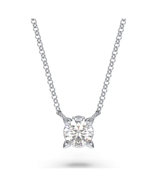 Swarovski Diamond Eternity Round Solitaire Pendant Necklace 14K White Gold .50cts en stock