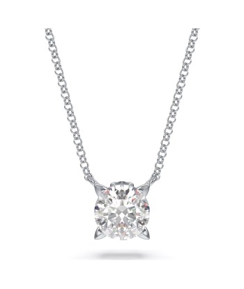 Swarovski Diamond Eternity Round Solitaire Pendant Necklace 14K White Gold .75cts 2024