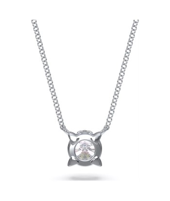 Swarovski Diamond Eternity Round Solitaire Pendant Necklace 14K White Gold .75cts 2024