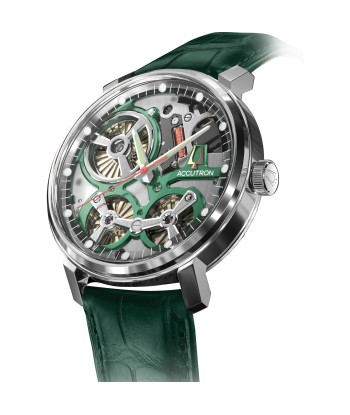 Accutron Spaceview 2020 ElectroStatic Green Dial Green Strap Watch 2ES6A003 pas cher chine