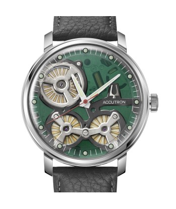 Accutron Spaceview 2020 ElectroStatic Green Dial Black Strap Watch 2ES6A005 livraison gratuite