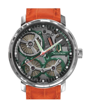 Accutron Spaceview 2020 ElectroStatic Green Dial Orange Watch 2ES6A004 paiement sécurisé