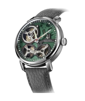 Accutron Spaceview 2020 ElectroStatic Green Dial Black Strap Watch 2ES6A005 livraison gratuite